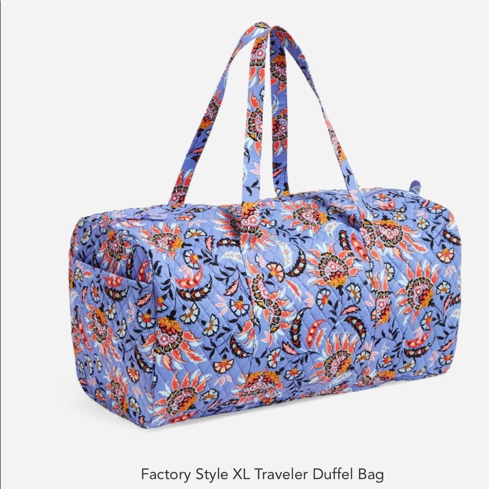 Vera Bradley XL Duffel Bag Travel Luggage Mural Garden NWT $149